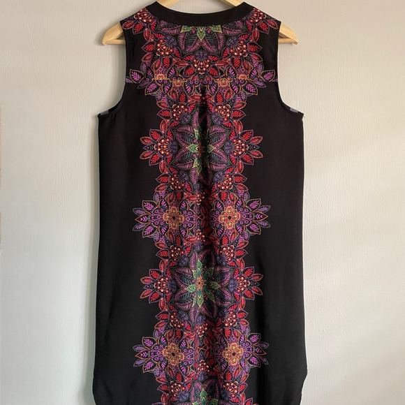 Cupio Women's Medium Multicolor Floral Mandela Midi High Low Dress Bohemian - Picture 6 of 9